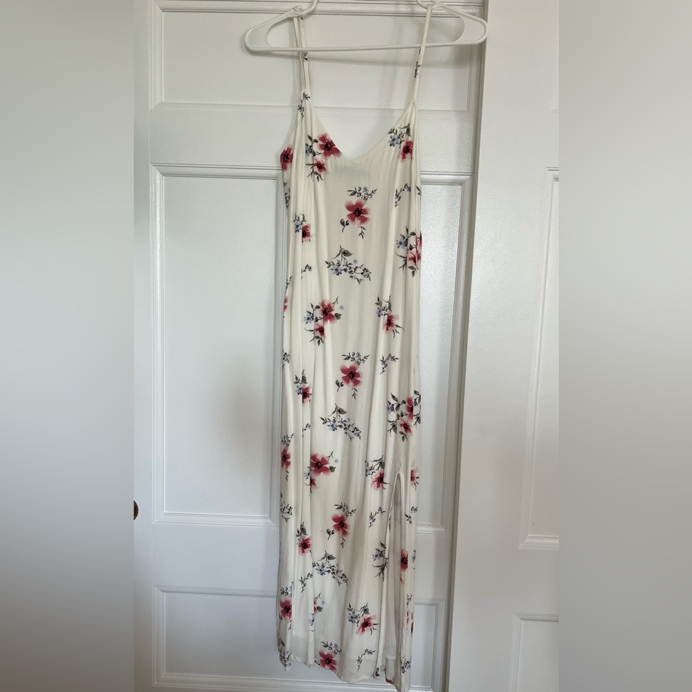 A&F white floral midi dress (xs tall)